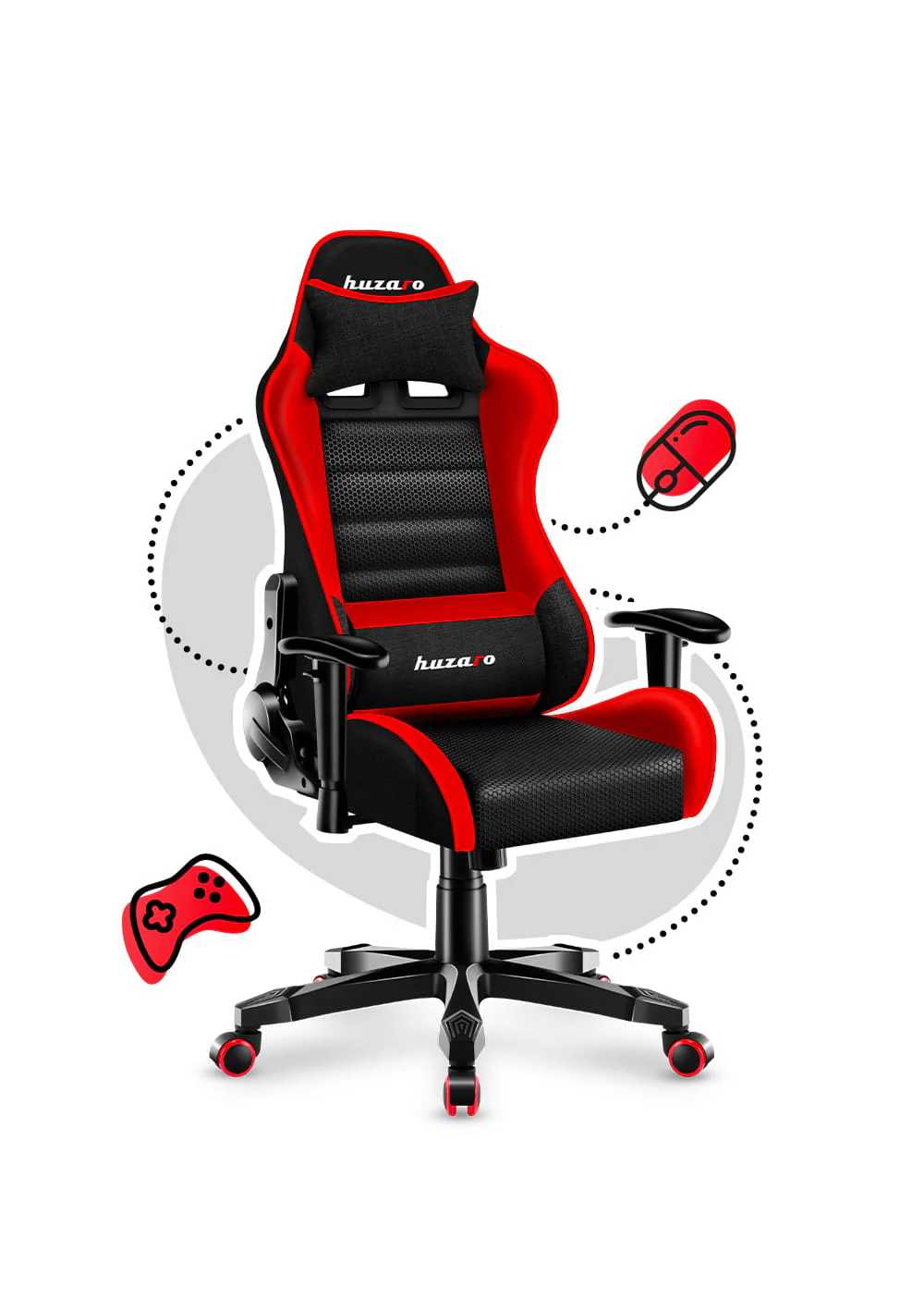 HUZARO RANGER 6.0 Rot Mesh Gaming-Stuhl für Kinder - Image 6