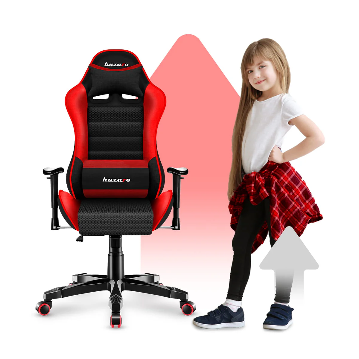 HUZARO RANGER 6.0 Rot Mesh Gaming-Stuhl für Kinder - Image 7