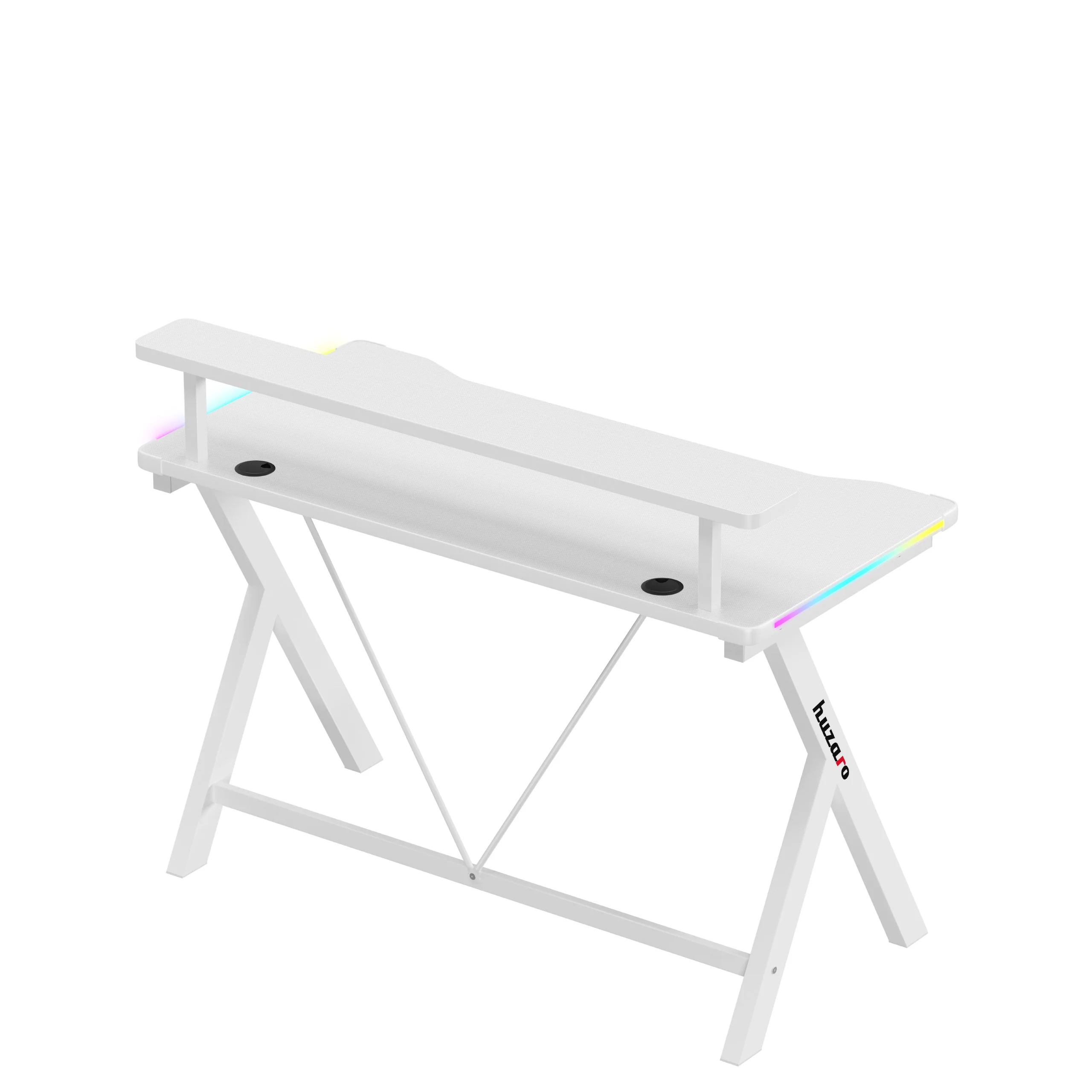 LED-Gaming-Schreibtisch Huzaro Hero 1.9 RGB Weiß 120 cm - Image 10