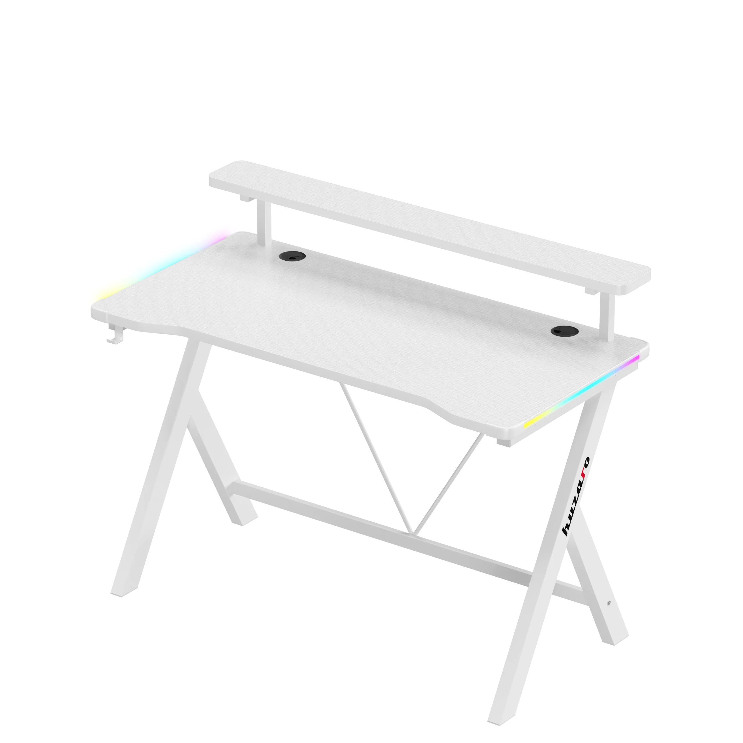 LED-Gaming-Schreibtisch Huzaro Hero 1.9 RGB Weiß 120 cm - Image 14