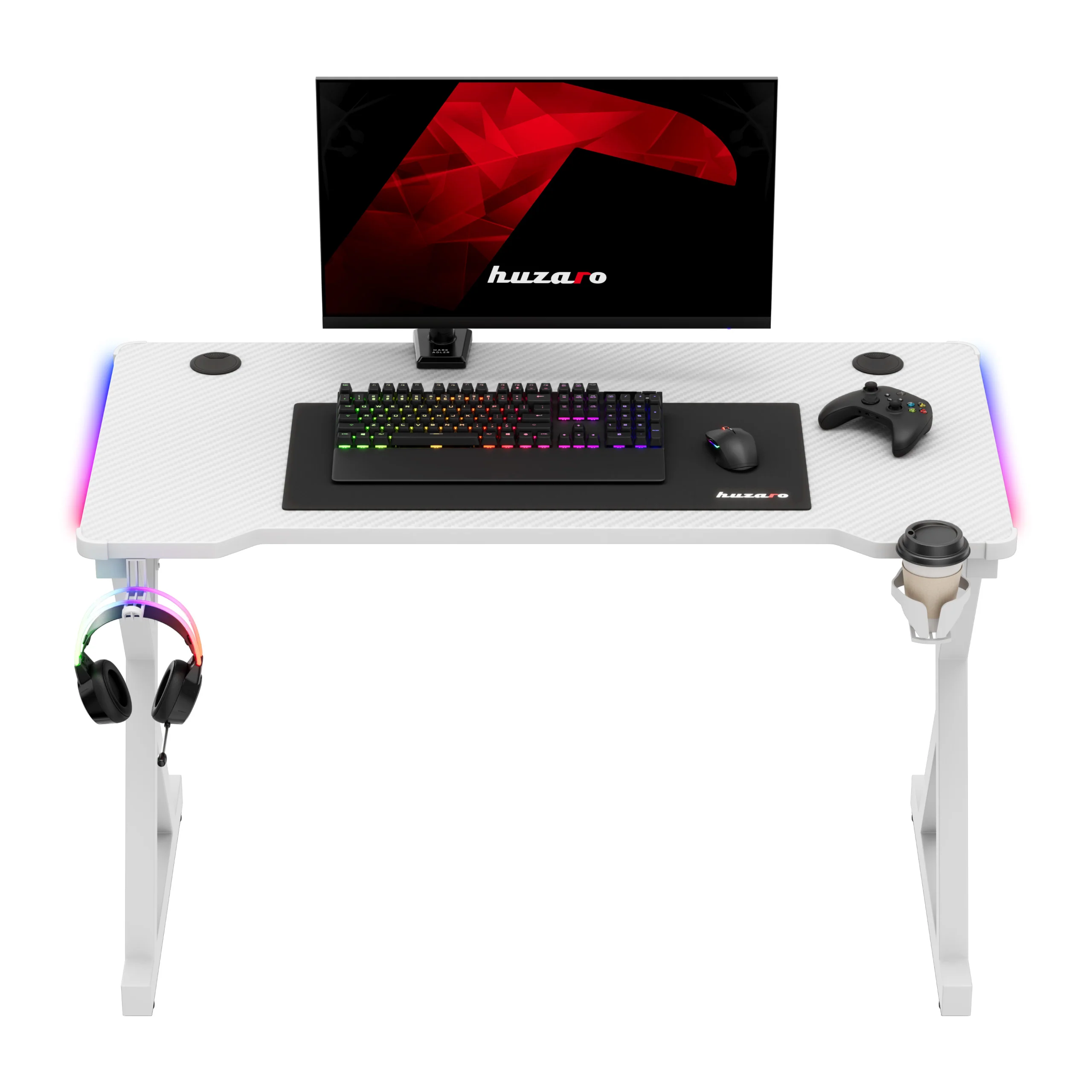 LED Gaming-Schreibtisch Huzaro Hero 2.3 RGB White 120 cm - Image 18