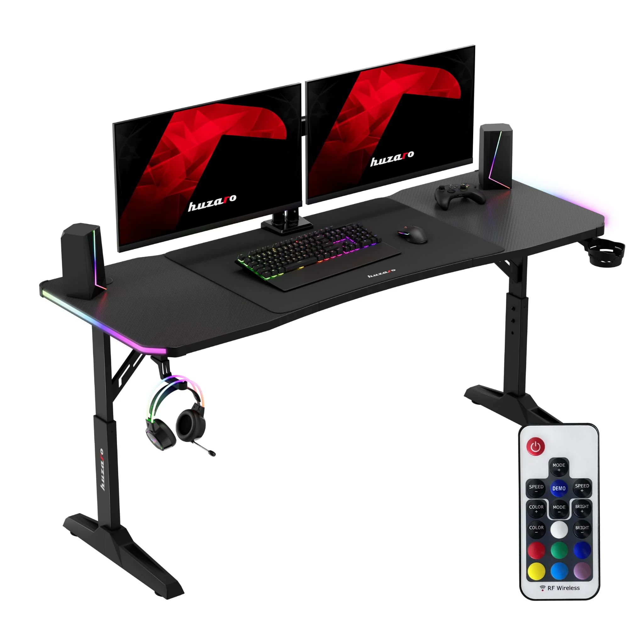 LED Gaming-Schreibtisch Huzaro Hero 4.6 RGB Schwarz 160 cm - Image 9