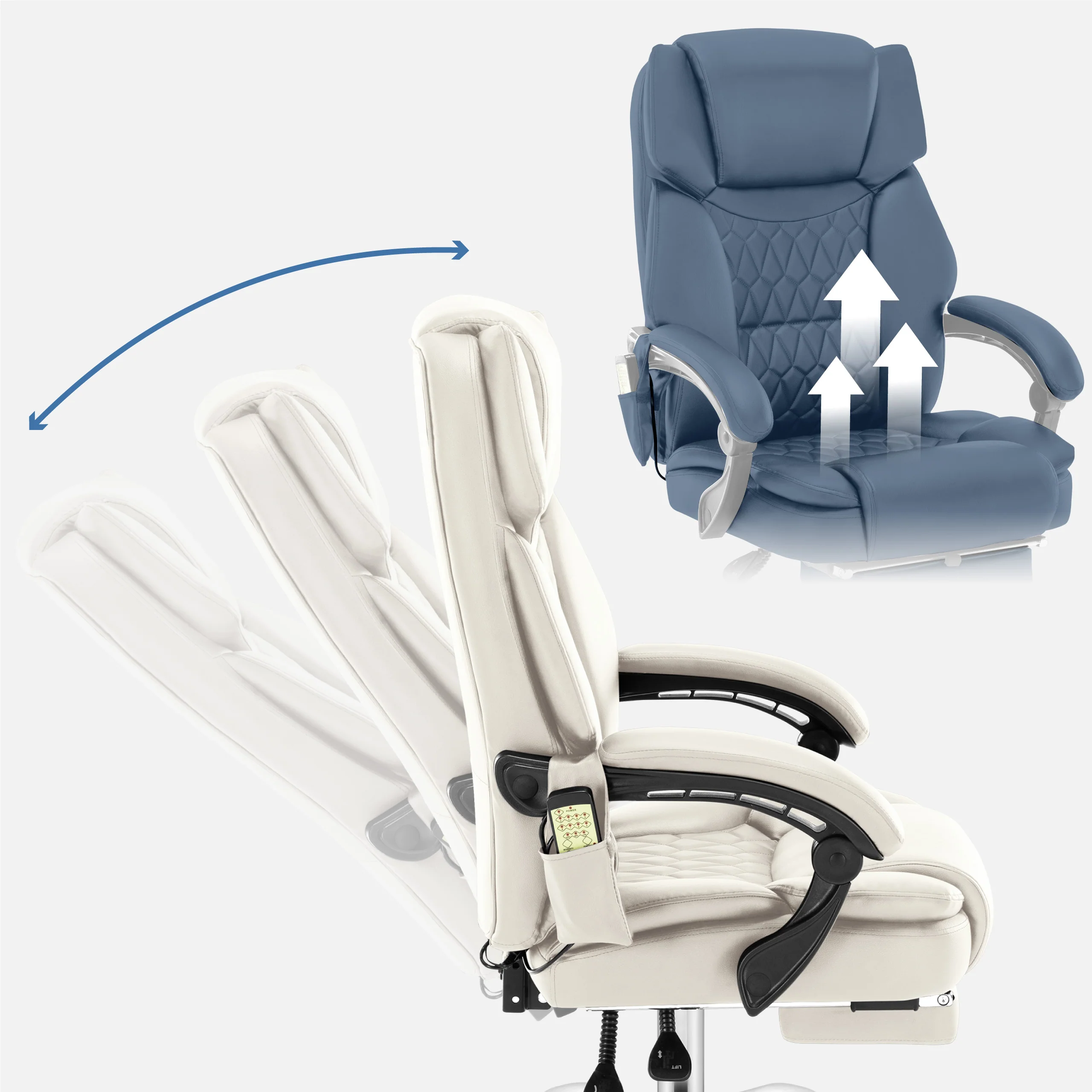 Mark Adler Boss 6.0 Beige Massage-Bürostuhl - Image 5