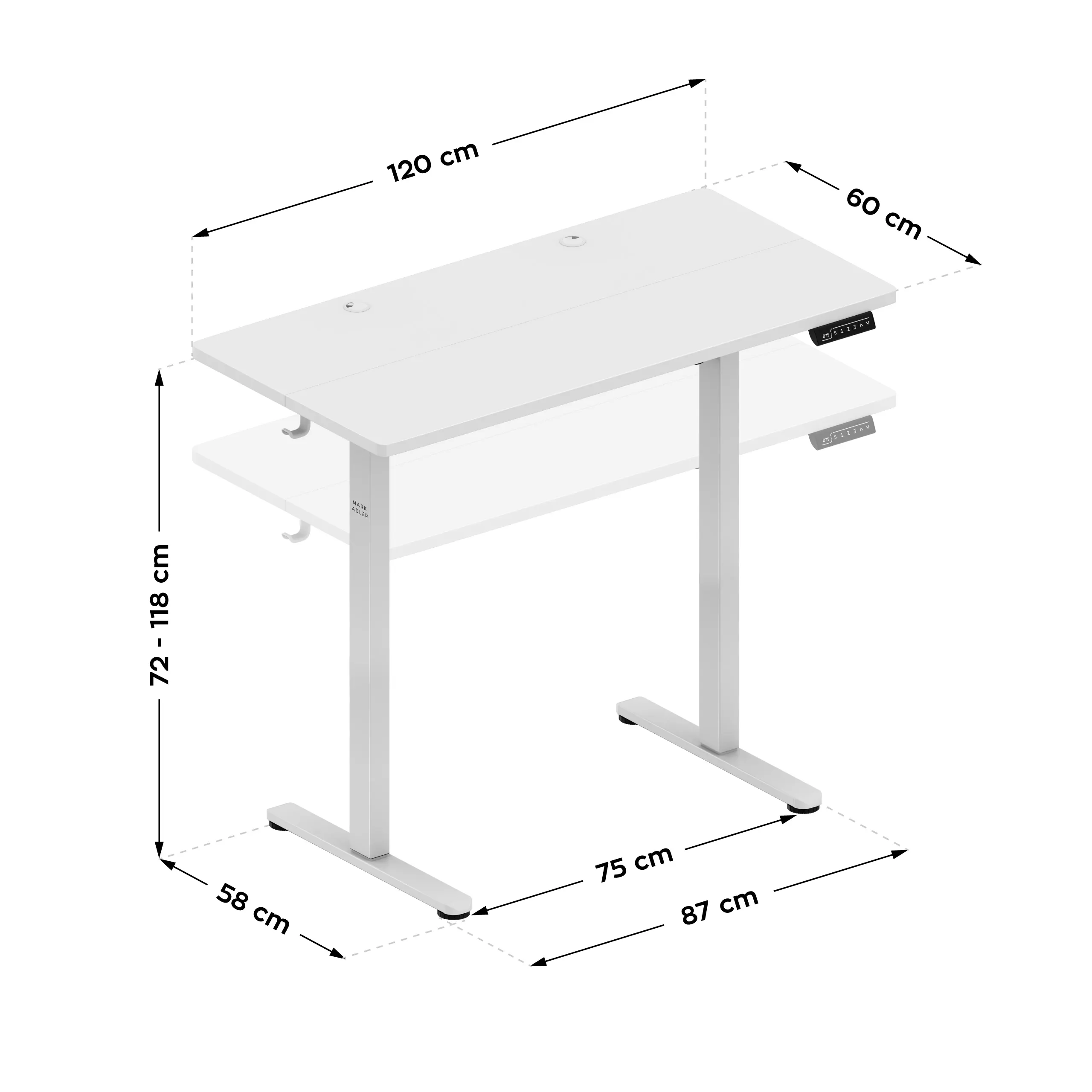 Markadler Leader 6.9 Weiß Höhenverstellbarer Schreibtisch - Image 12