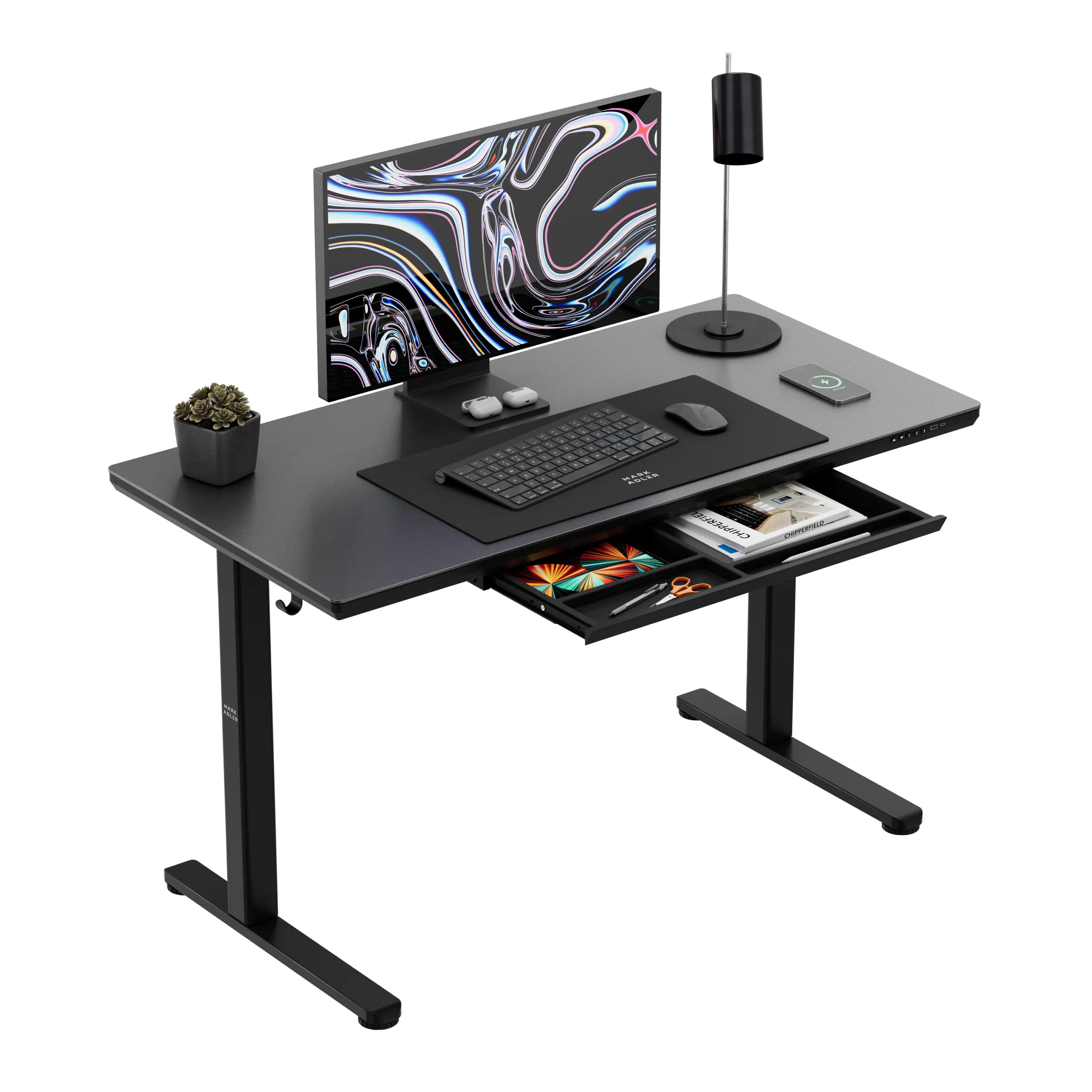 Markadler Leader 8.5 Schwarz Höhenverstellbarer Schreibtisch mit Glasplatte - Image 11