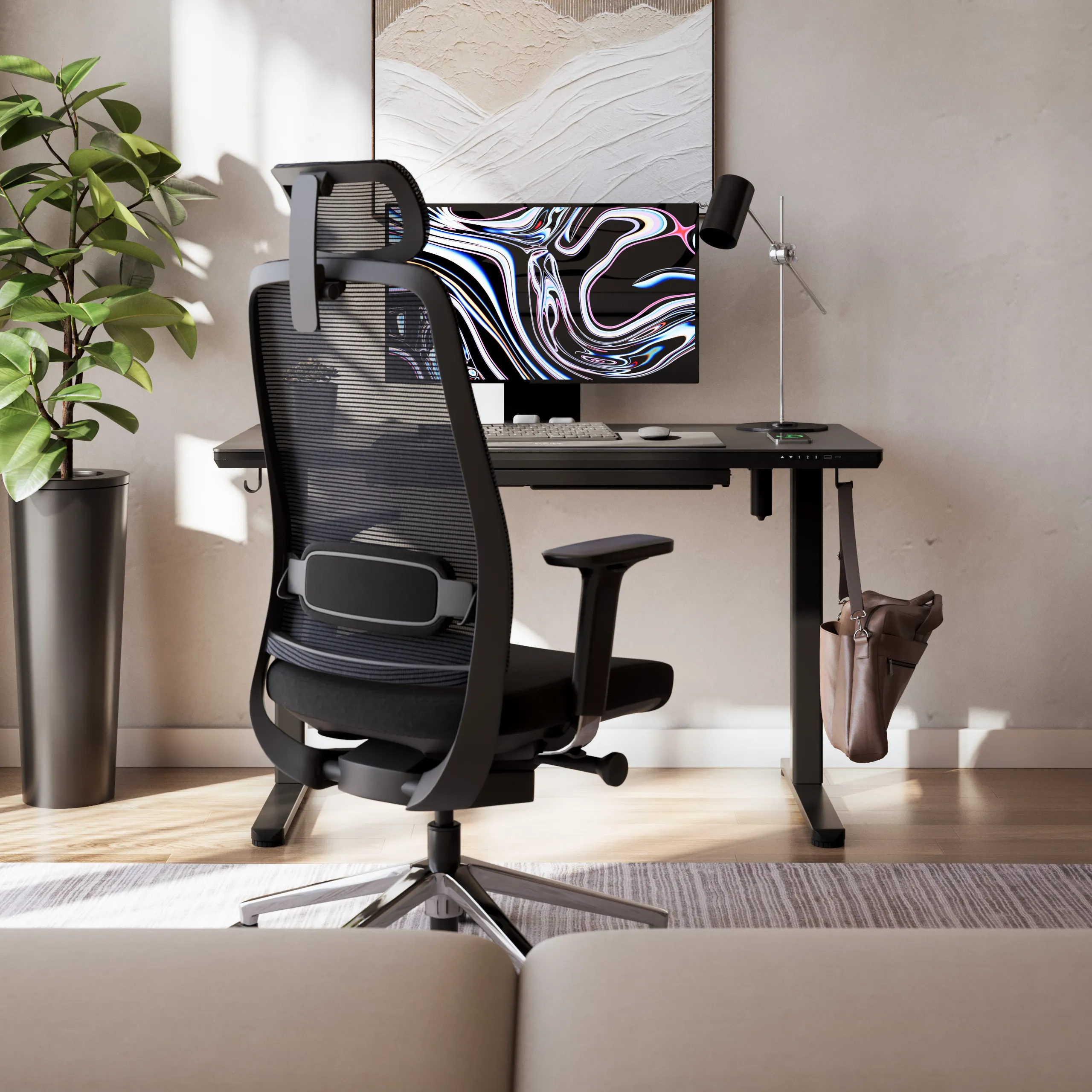 Markadler Leader 8.5 Schwarz Höhenverstellbarer Schreibtisch mit Glasplatte - Image 6