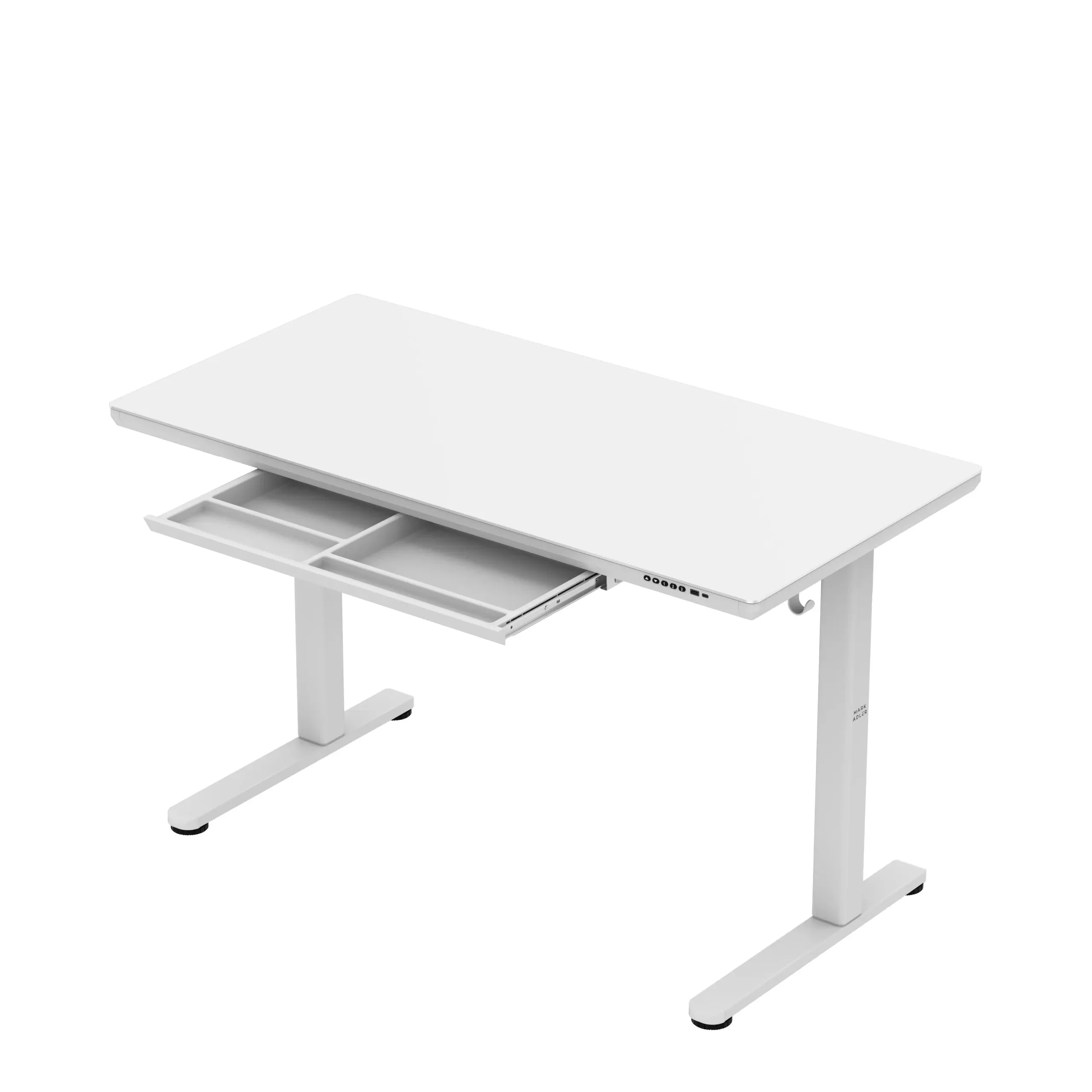 Markadler Leader 8.5 Weiß Höhenverstellbarer Schreibtisch mit Glasplatte - Image 13