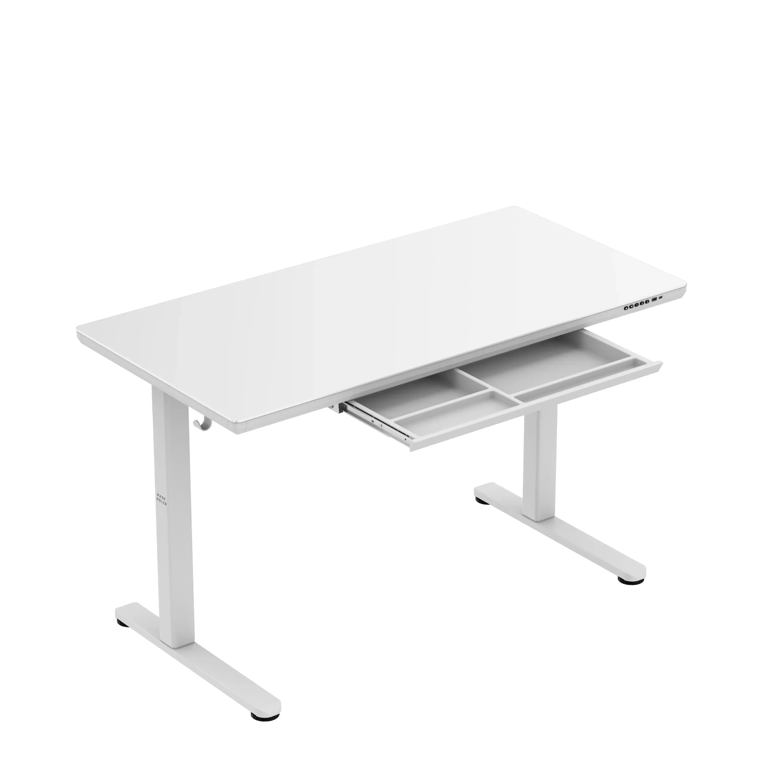Markadler Leader 8.5 Weiß Höhenverstellbarer Schreibtisch mit Glasplatte - Image 15