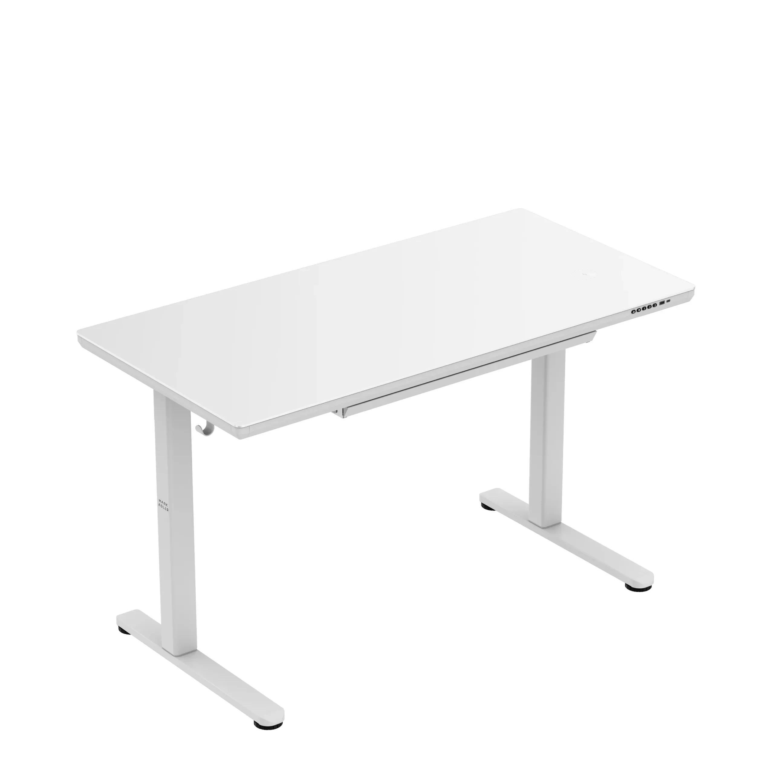 Markadler Leader 8.5 Weiß Höhenverstellbarer Schreibtisch mit Glasplatte - Image 2