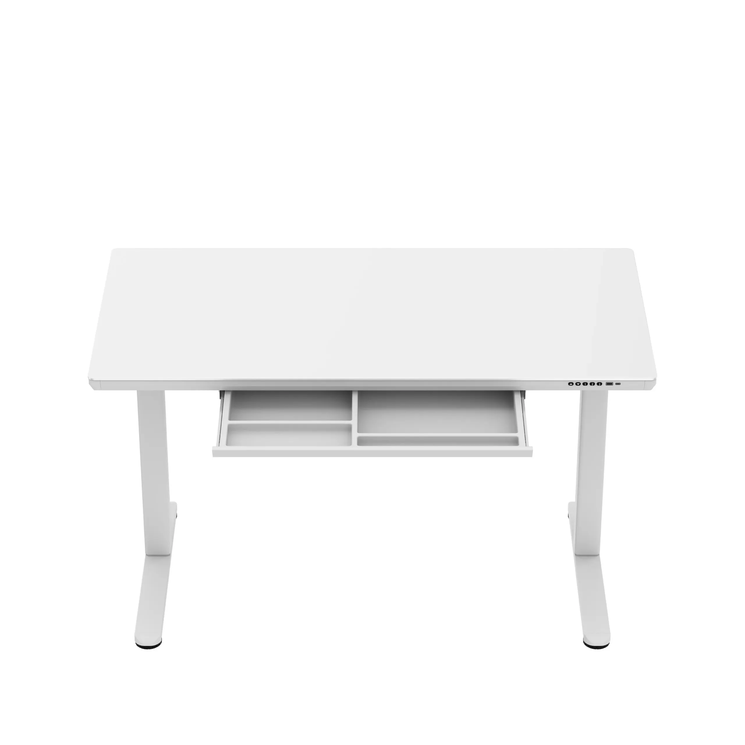 Markadler Leader 8.5 Weiß Höhenverstellbarer Schreibtisch mit Glasplatte - Image 21