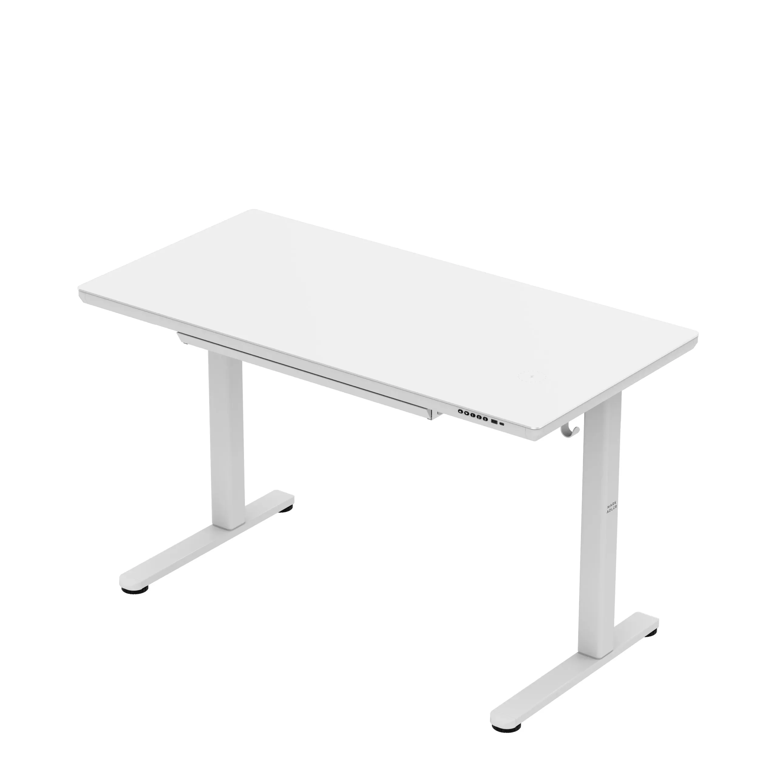 Markadler Leader 8.5 Weiß Höhenverstellbarer Schreibtisch mit Glasplatte - Image 9