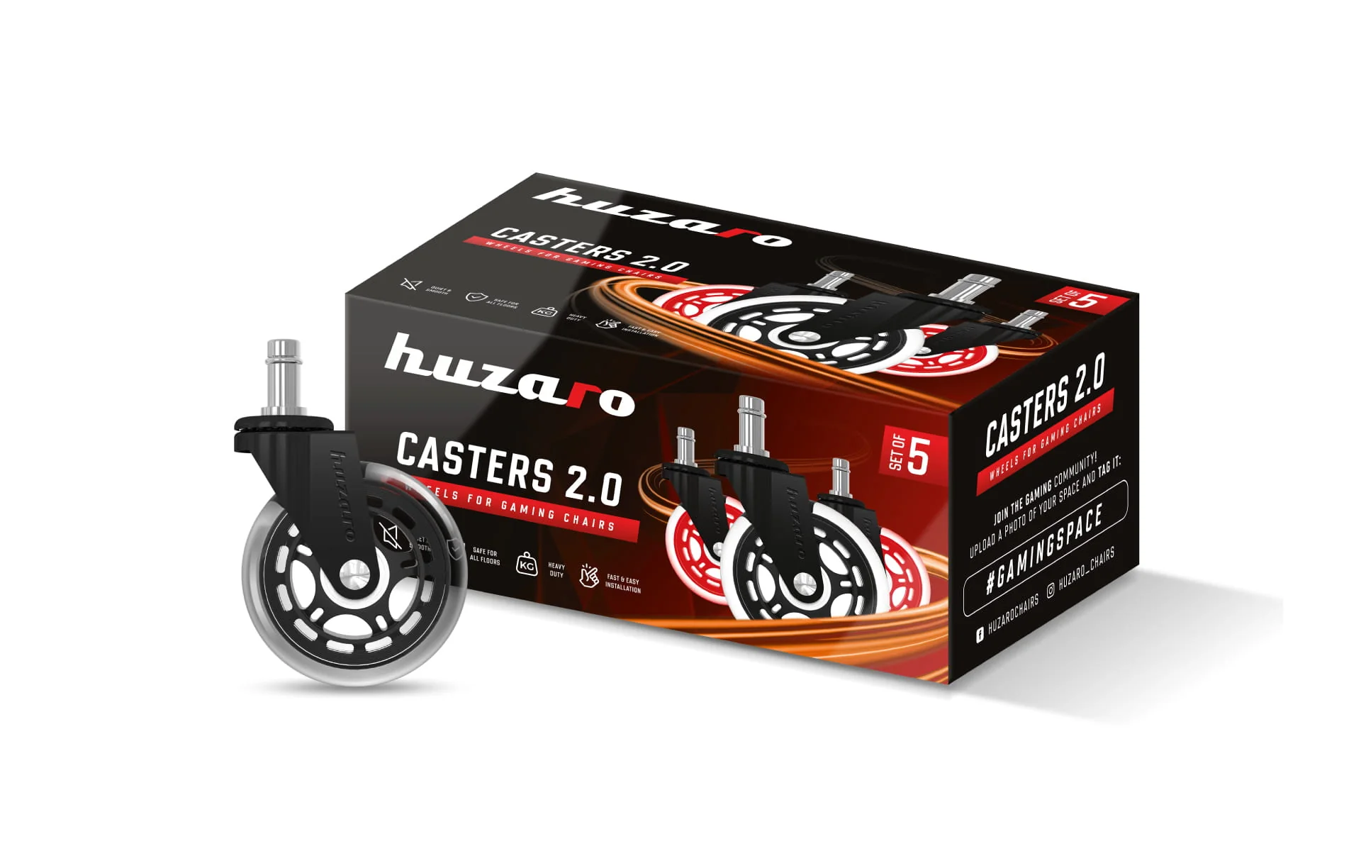 Rollen Sitzrollen Huzaro Casters 2.0 schwarz - Image 3