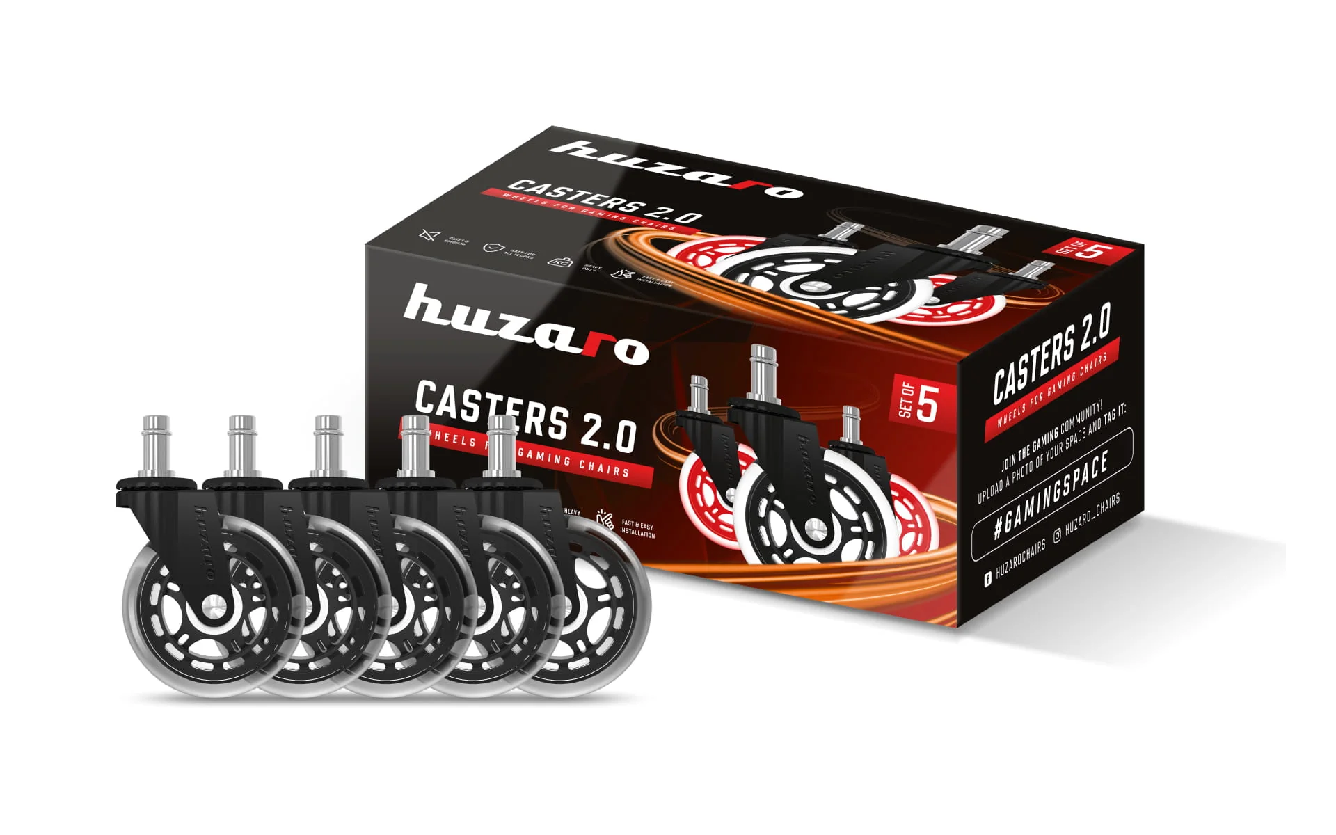 Rollen Sitzrollen Huzaro Casters 2.0 schwarz - Image 8