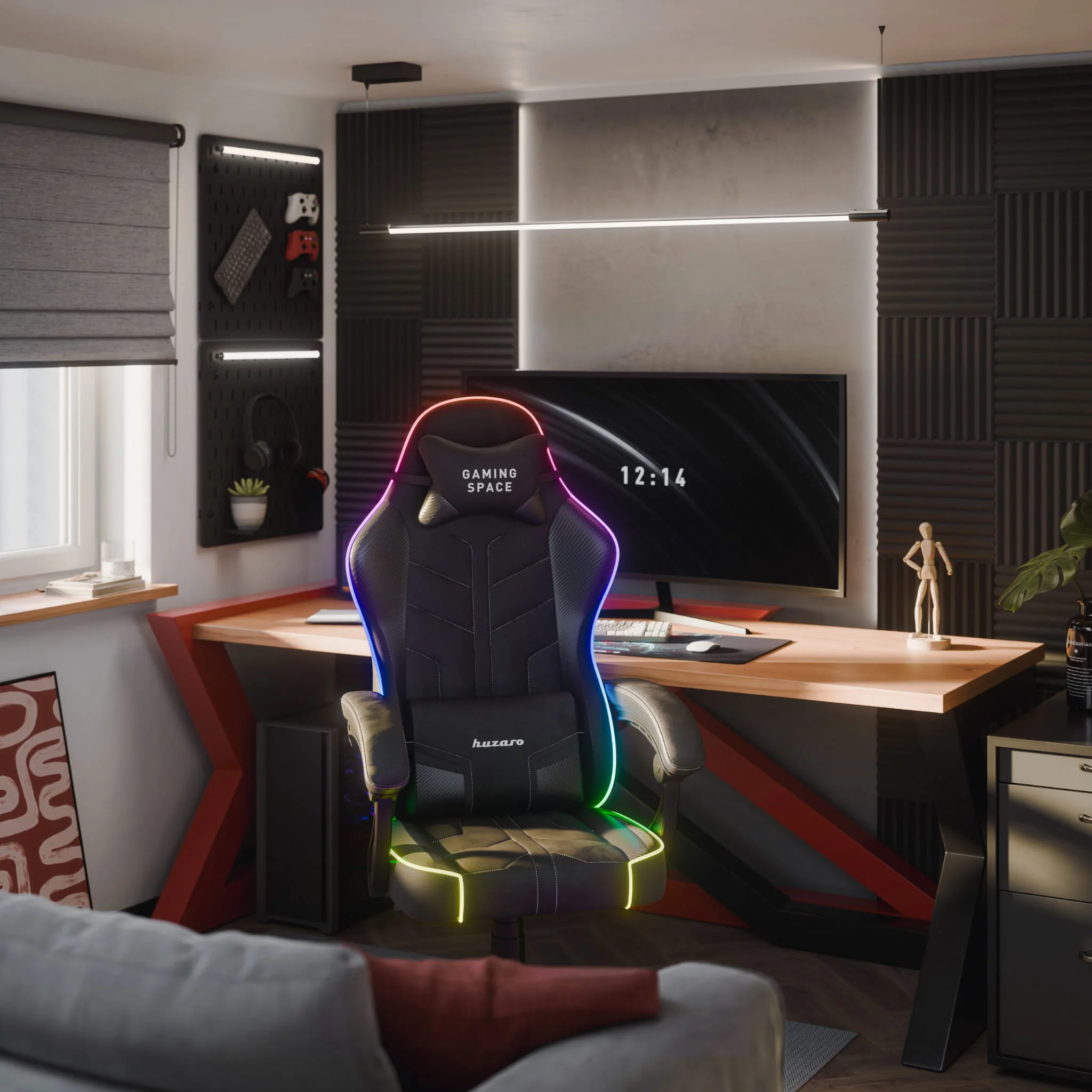 Huzaro Force 2.7 RGB Gaming-Stuhl aus schwarzem Samt - Image 4