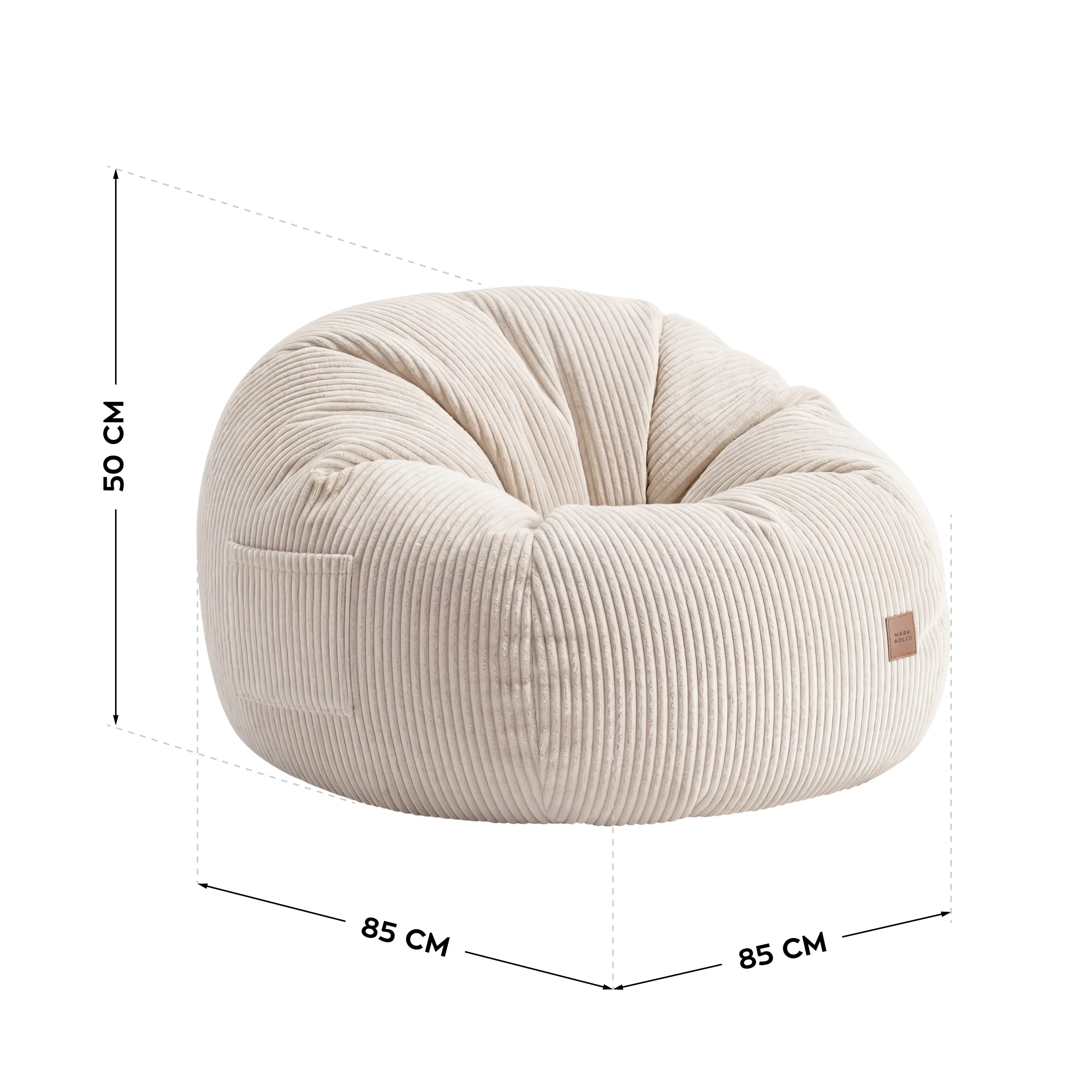 Sitzsack Cordsofa mit Fußstütze Mark Adler Comfy 3.0 Beige - Image 5