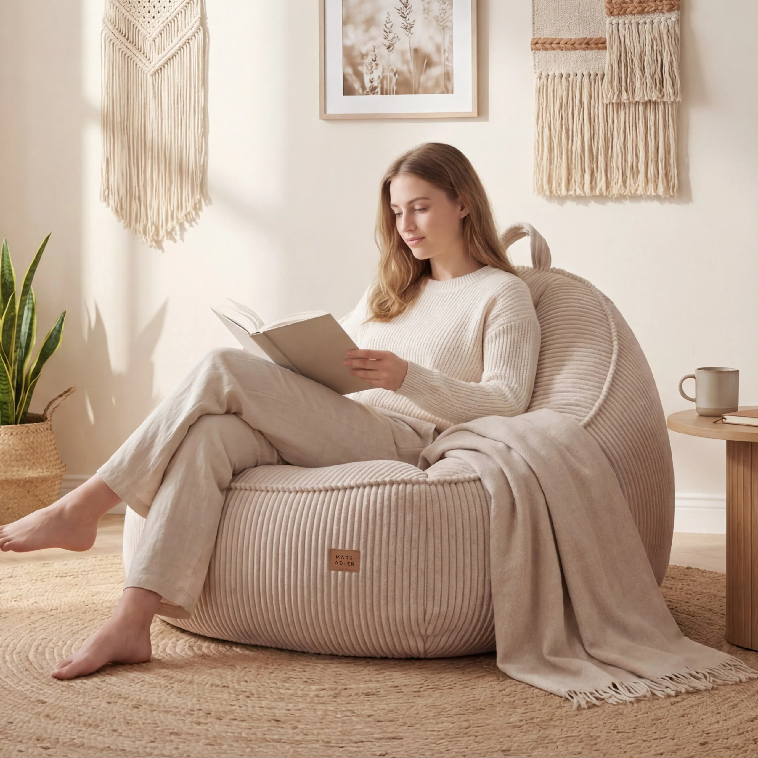 Sitzsack mit Rückenlehne Kordsamt Mark Adler Comfy 4.0 Beige - Image 2