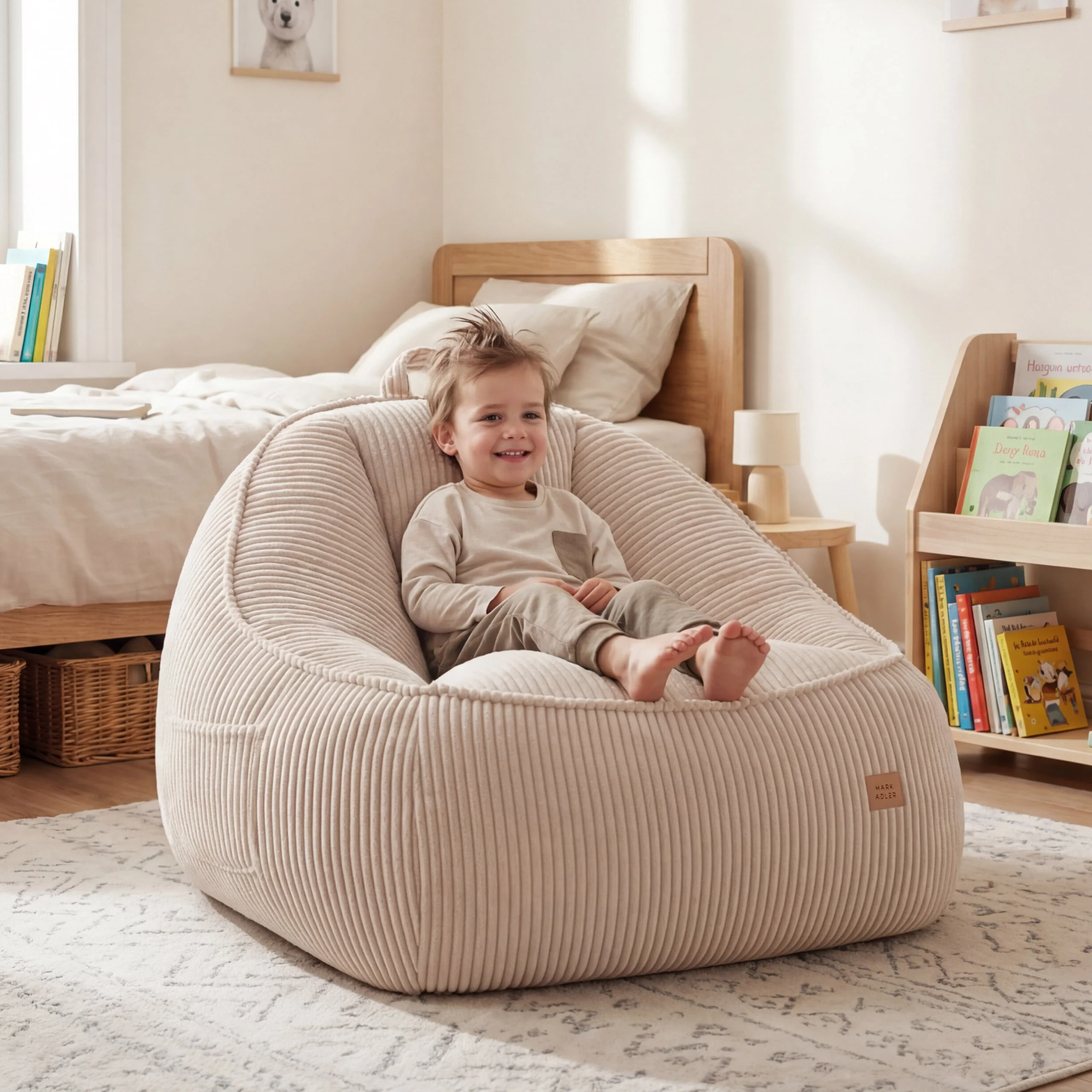 Sitzsack mit Rückenlehne Kordsamt Mark Adler Comfy 4.0 Beige - Image 7