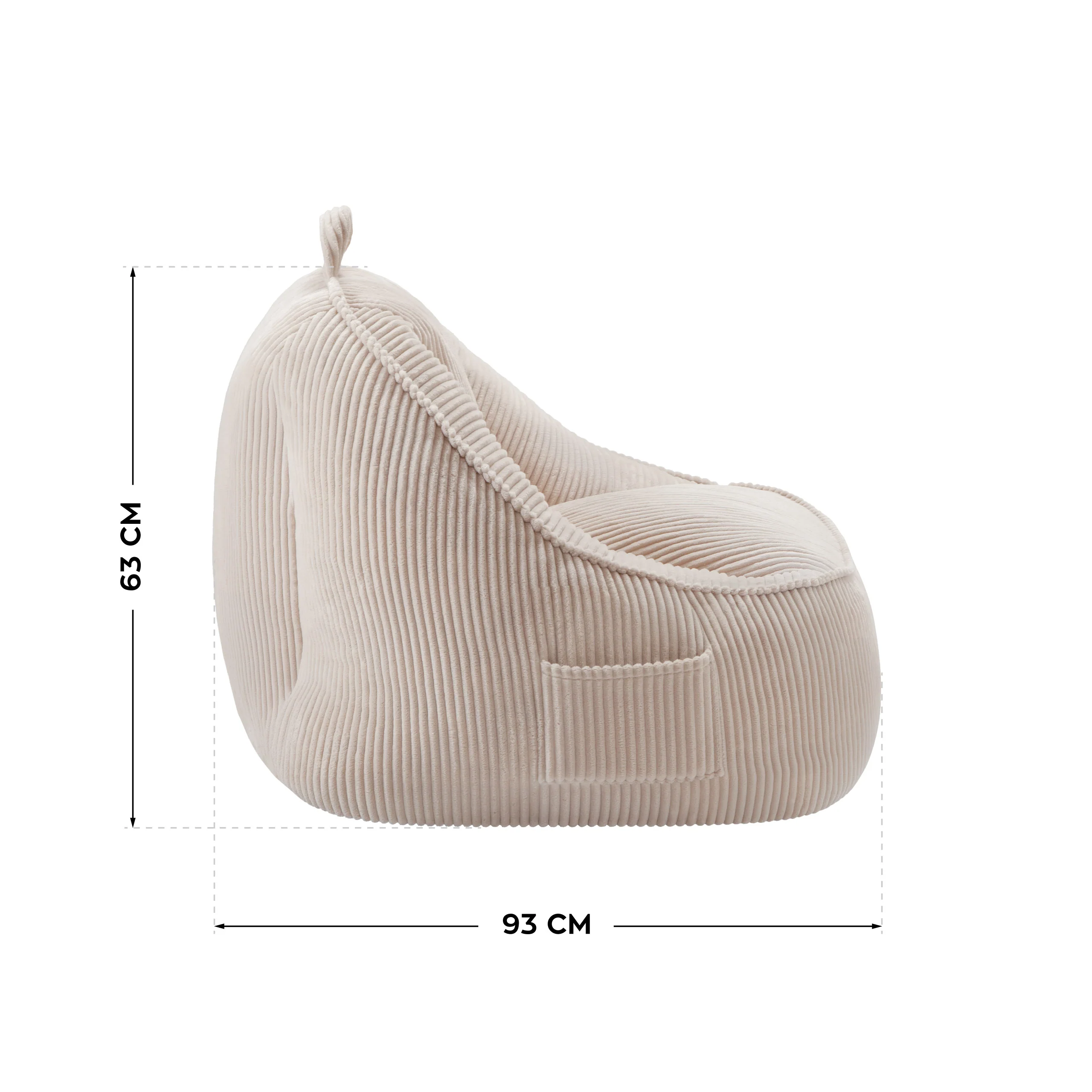 Sitzsack mit Rückenlehne Kordsamt Mark Adler Comfy 4.0 Beige - Image 8